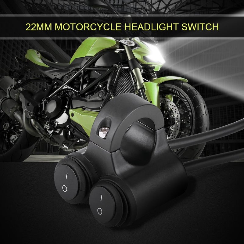 Keenso Universal 22mm Motorcycle Handlebar Switch,Handlebar Brake Fog Lights Horn Dual Control Button Switch (B) - Image 2